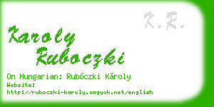 karoly ruboczki business card