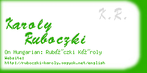 karoly ruboczki business card